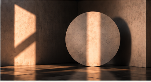 Sunlight crossing a quiet architectural interior